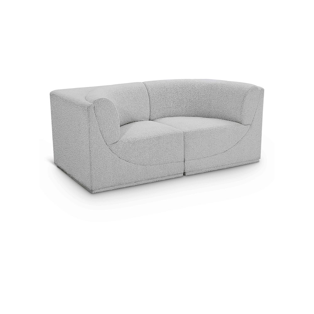 Ollie Grey Boucle Fabric Modular Sofa. Picture 1