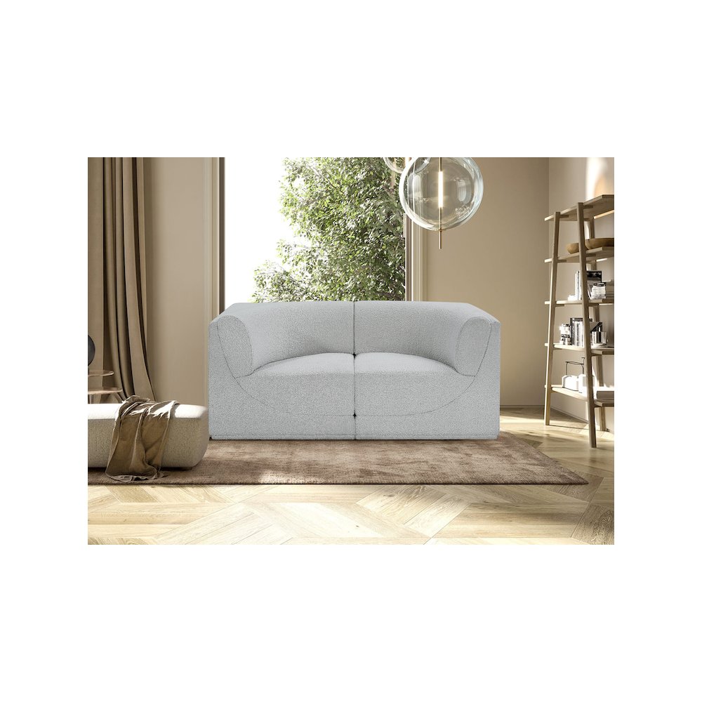 Ollie Grey Boucle Fabric Modular Sofa. Picture 2