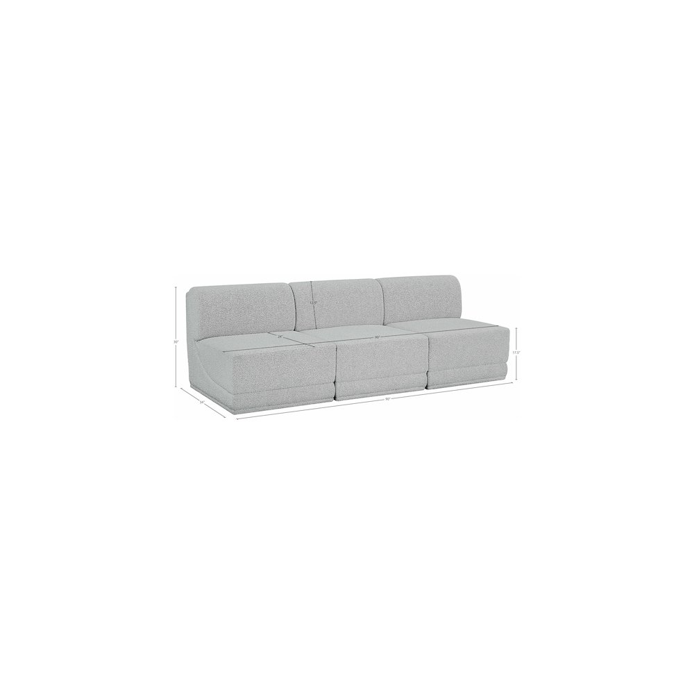 Ollie Grey Boucle Fabric Modular Sofa. Picture 8