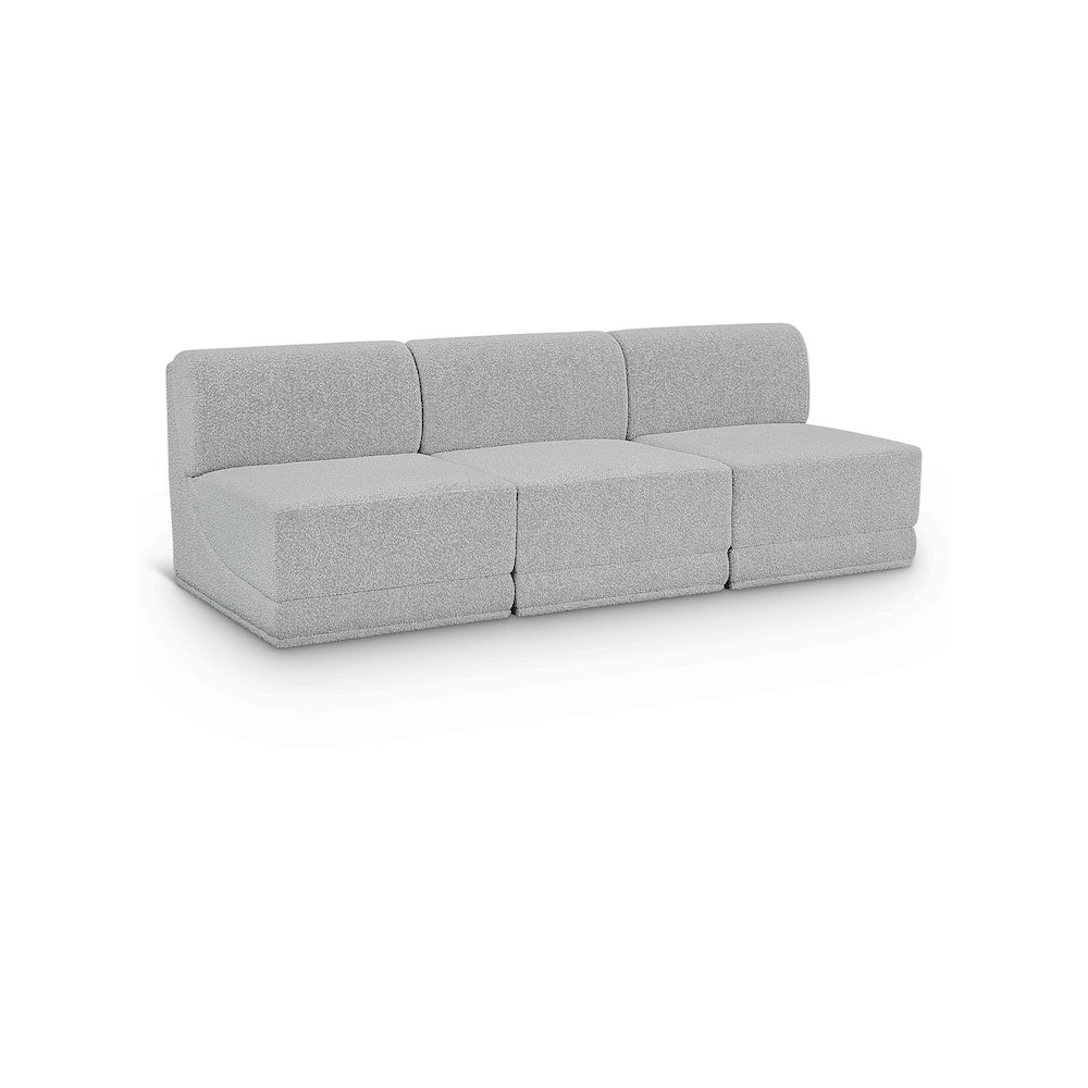 Ollie Grey Boucle Fabric Modular Sofa. Picture 1