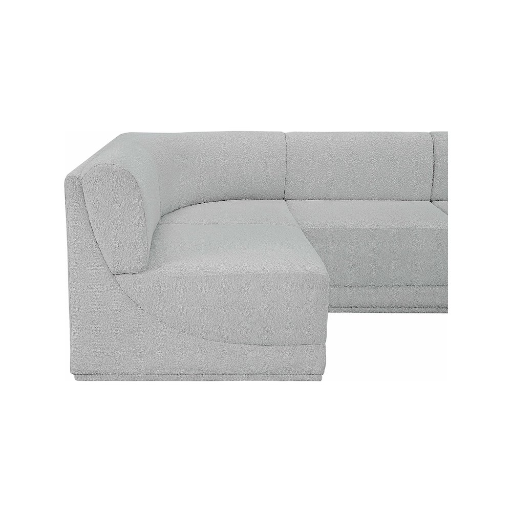 Ollie Grey Boucle Fabric Modular Sectional. Picture 10