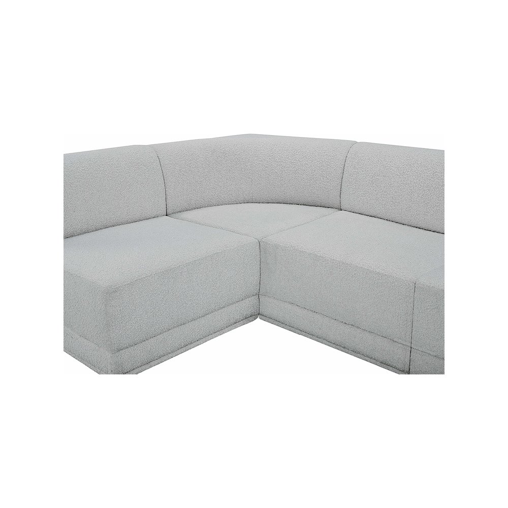 Ollie Grey Boucle Fabric Modular Sectional. Picture 12