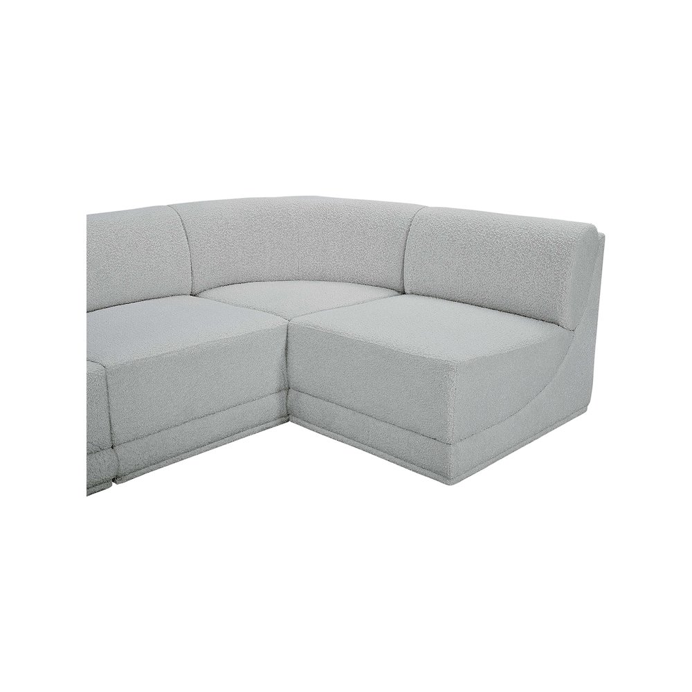 Ollie Grey Boucle Fabric Modular Sectional. Picture 7