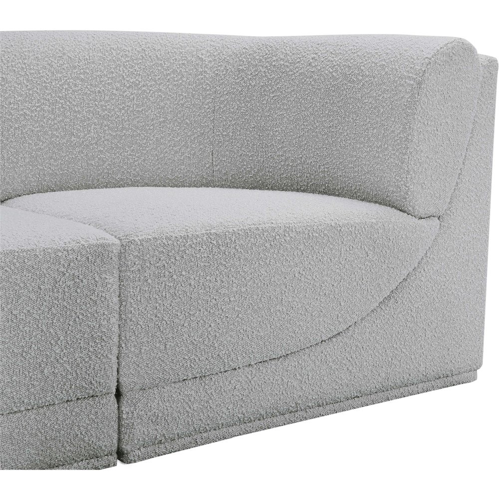 Ollie Grey Boucle Fabric Modular Sectional. Picture 9