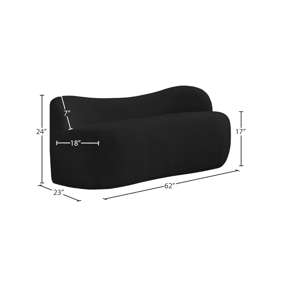Flair Black Boucle Fabric Bench. Picture 10