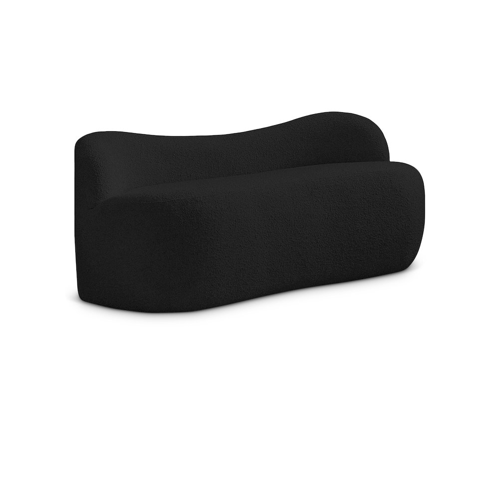 Flair Black Boucle Fabric Bench. Picture 1
