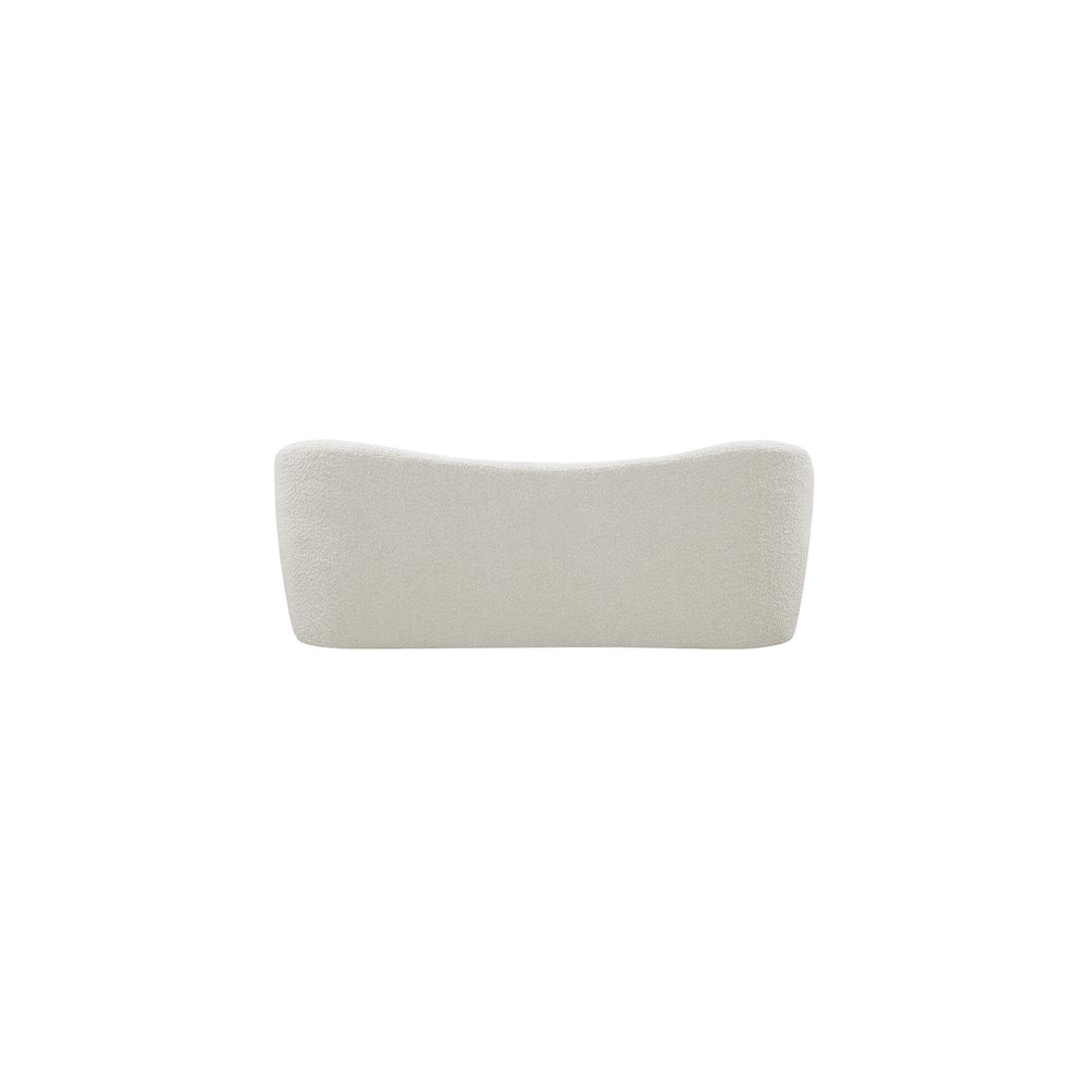 Flair Cream Boucle Fabric Bench. Picture 3