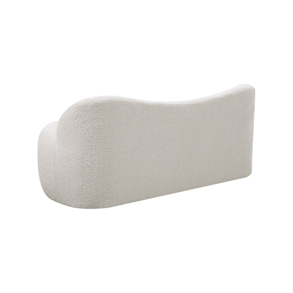 Flair Cream Boucle Fabric Bench. Picture 4