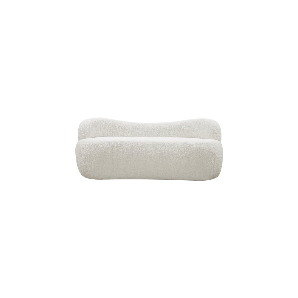 Flair Cream Boucle Fabric Bench. Picture 5