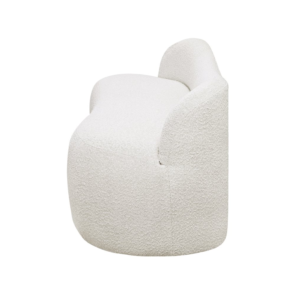 Flair Cream Boucle Fabric Bench. Picture 7