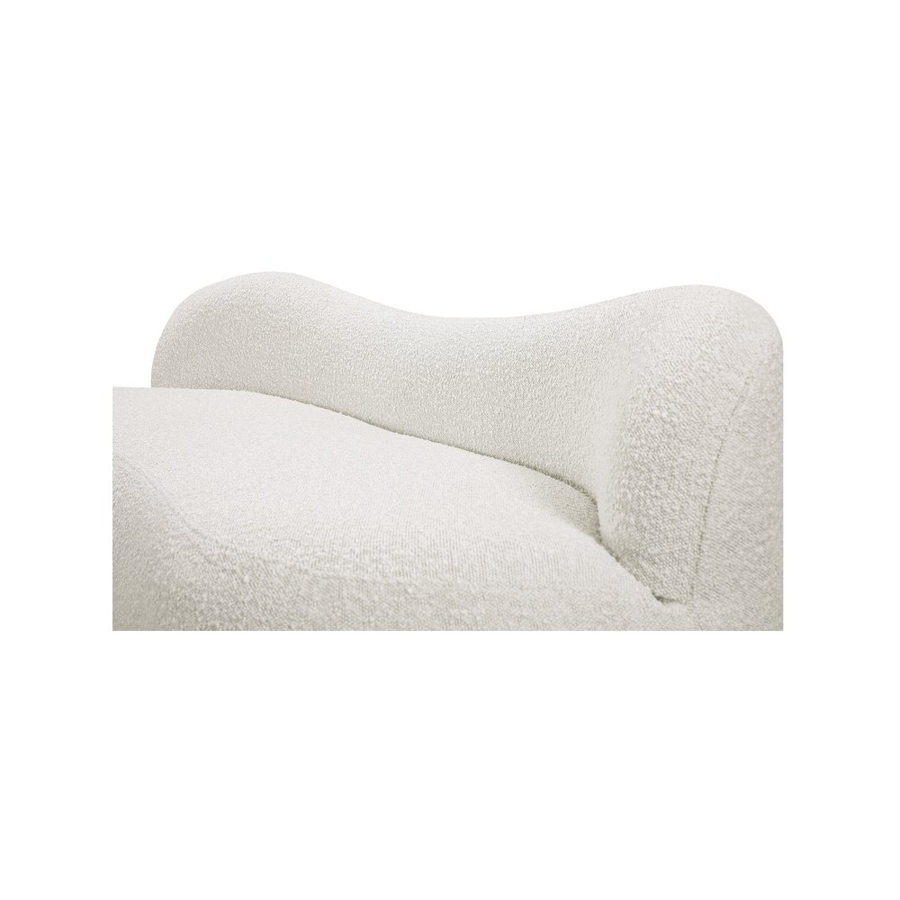 Flair Cream Boucle Fabric Bench. Picture 8