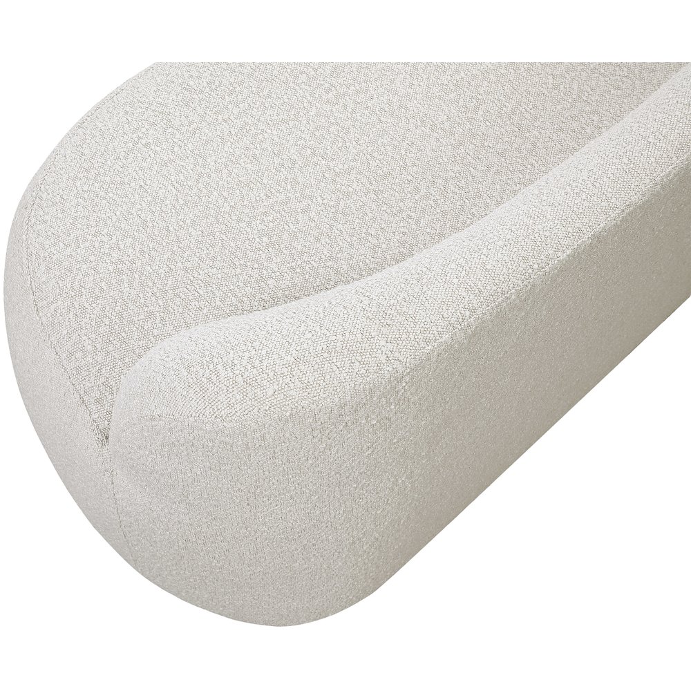 Flair Cream Boucle Fabric Bench. Picture 9