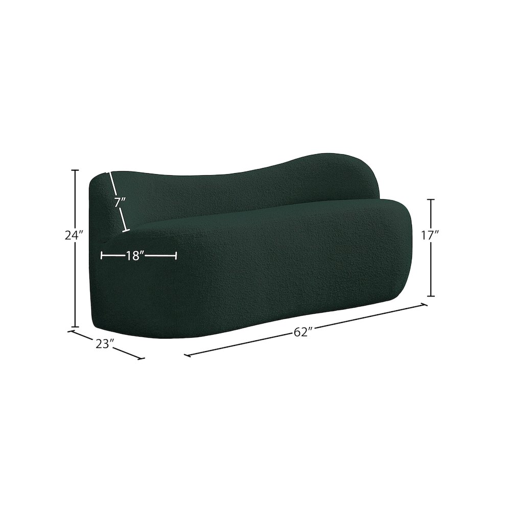 Flair Green Boucle Fabric Bench. Picture 10