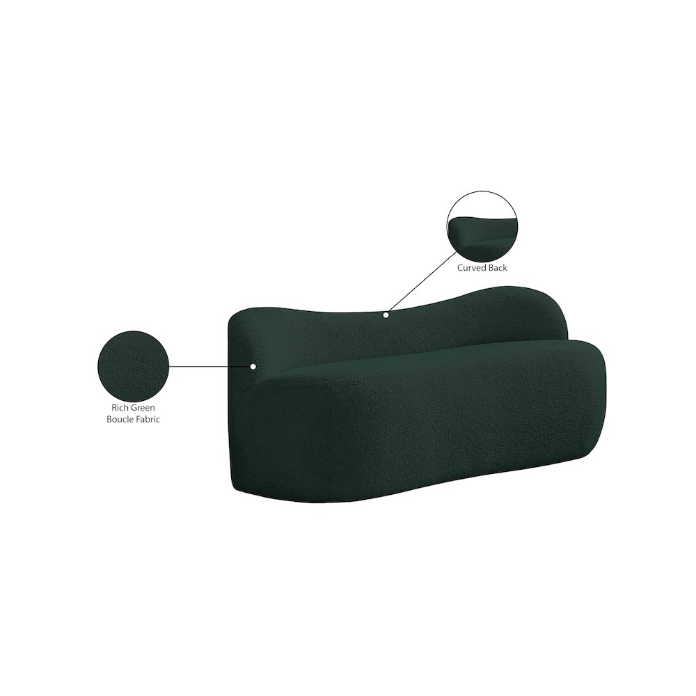 Flair Green Boucle Fabric Bench. Picture 11