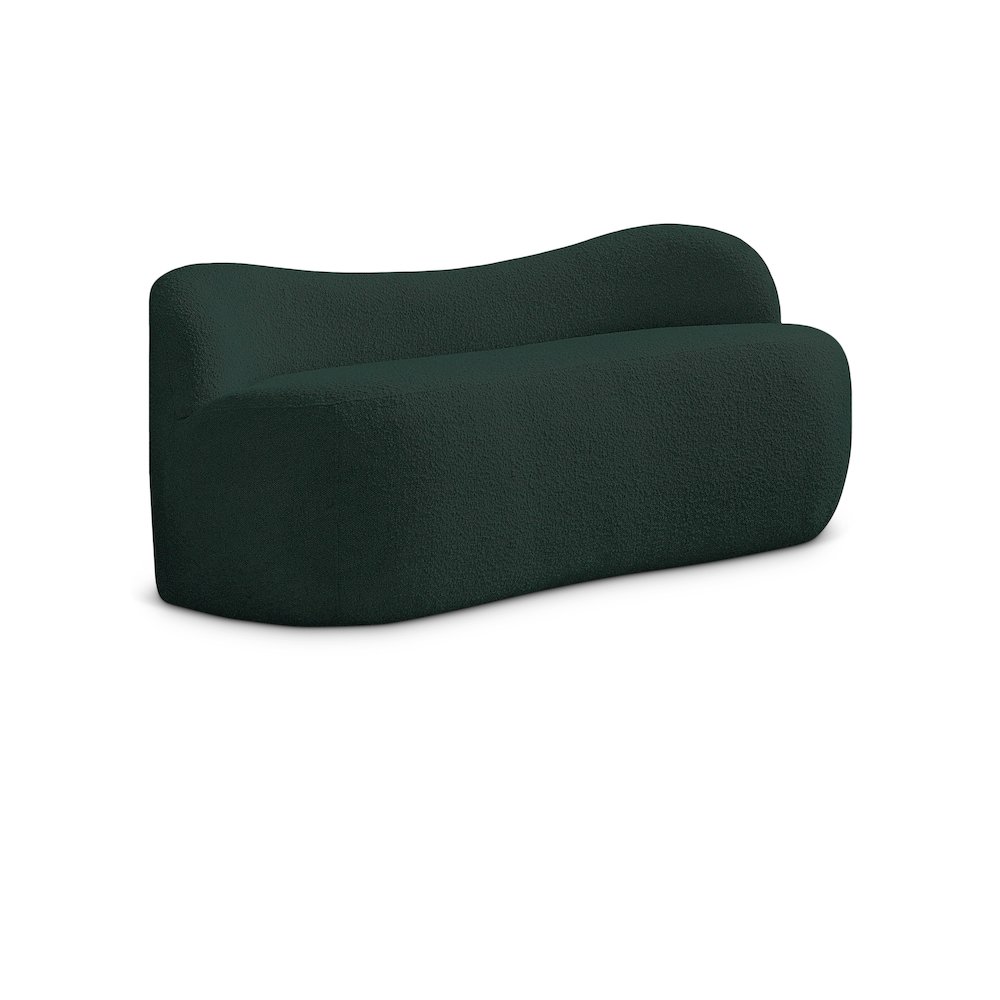 Flair Green Boucle Fabric Bench. Picture 1
