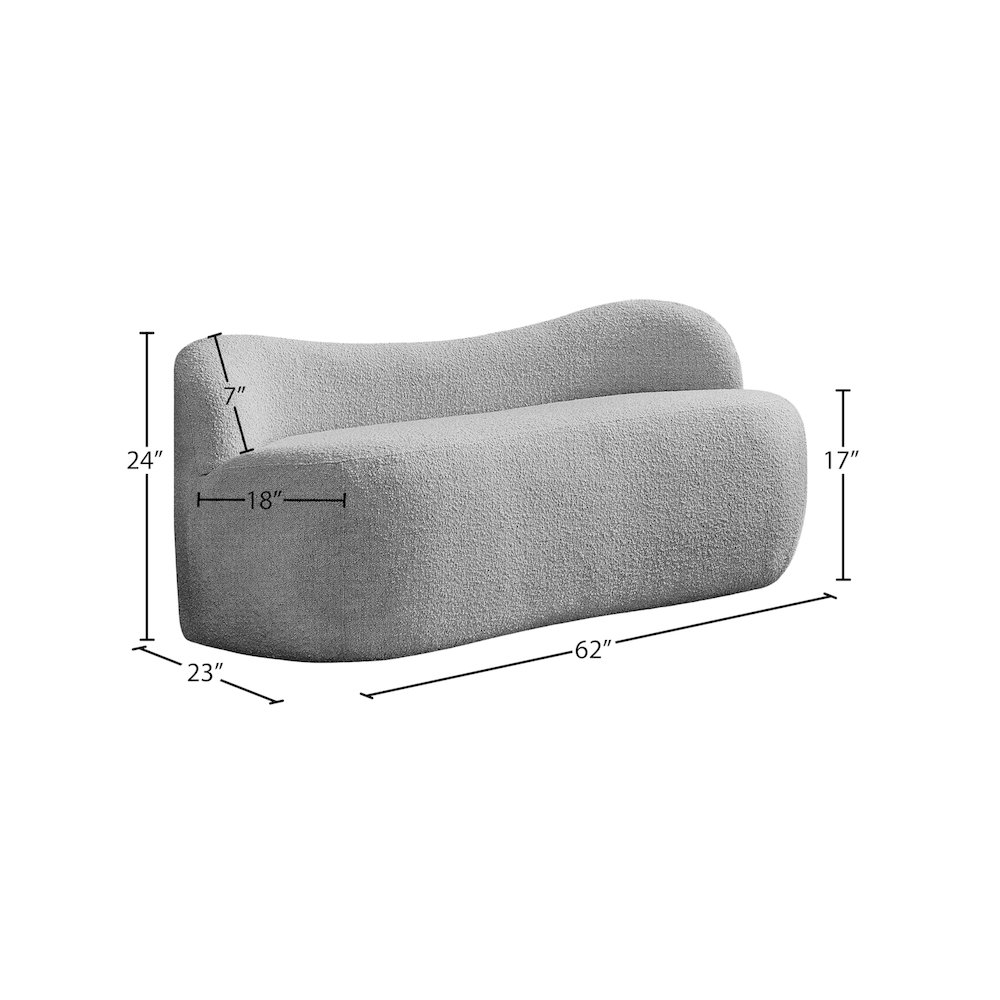 Flair Grey Boucle Fabric Bench. Picture 10