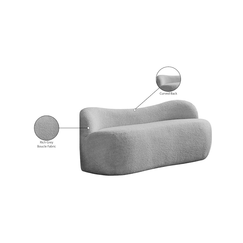 Flair Grey Boucle Fabric Bench. Picture 11