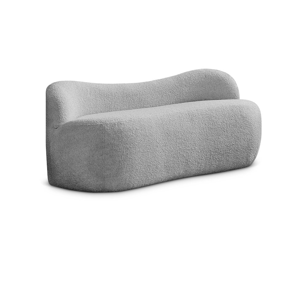 Flair Grey Boucle Fabric Bench. Picture 1