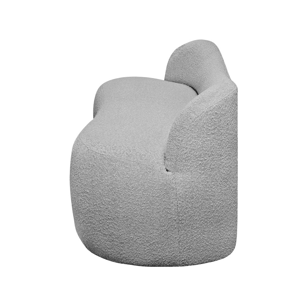 Flair Grey Boucle Fabric Bench. Picture 7