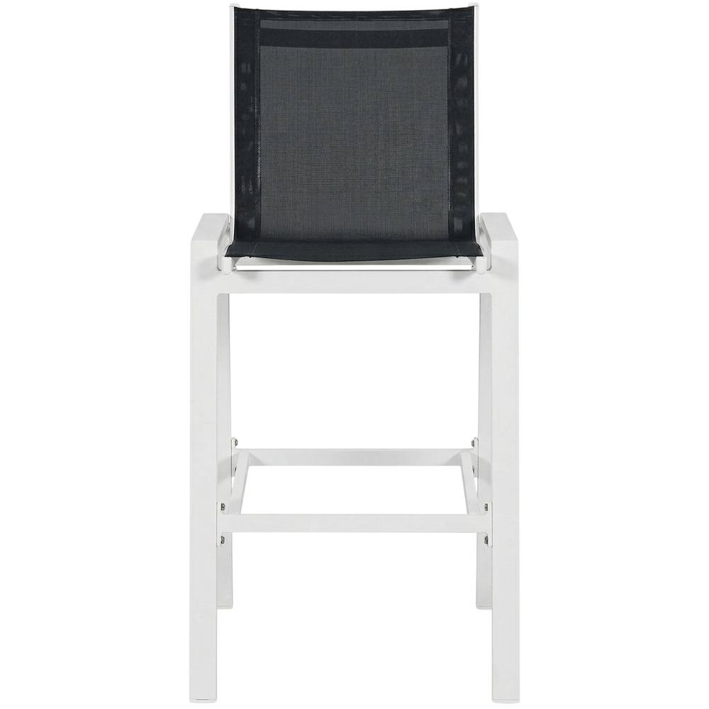 Contemporary White Outdoor Patio Bar Stools Set Of 2 With Back Support. Picture 4