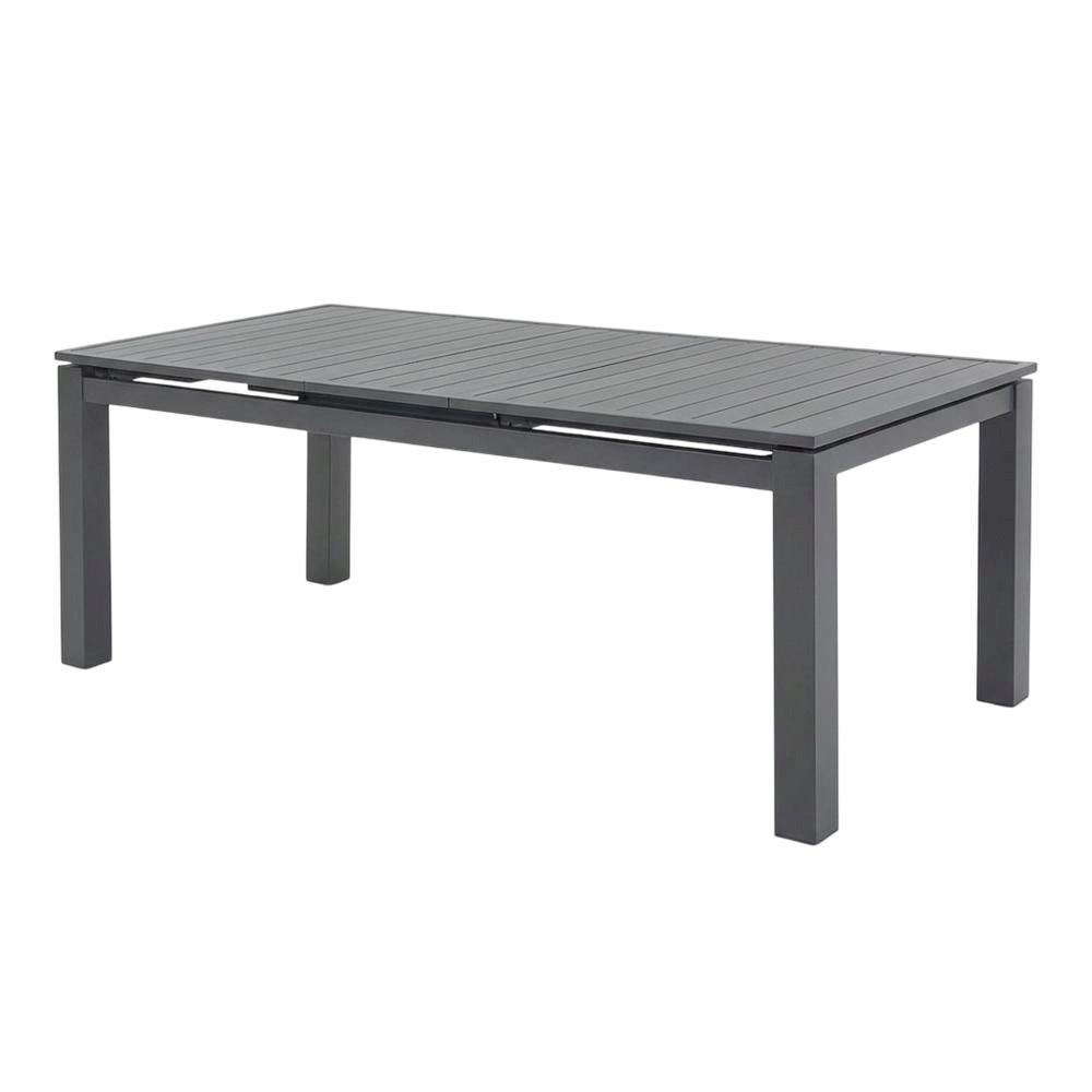 Contemporary Outdoor Dining Table In Grey Finish With Adjustable Width. Picture 1
