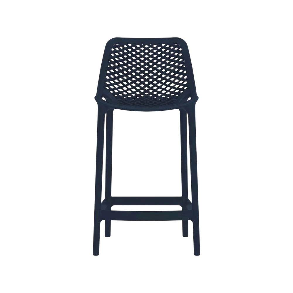 Navy Outdoor Patio Stool Set Of 4, Protective Finish, Contemporary Style. Picture 4