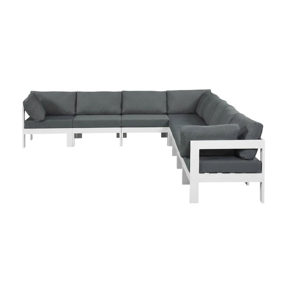 Gray Fabric Outdoor Sectional With Contemporary Style And Comfortable Seating. Picture 1