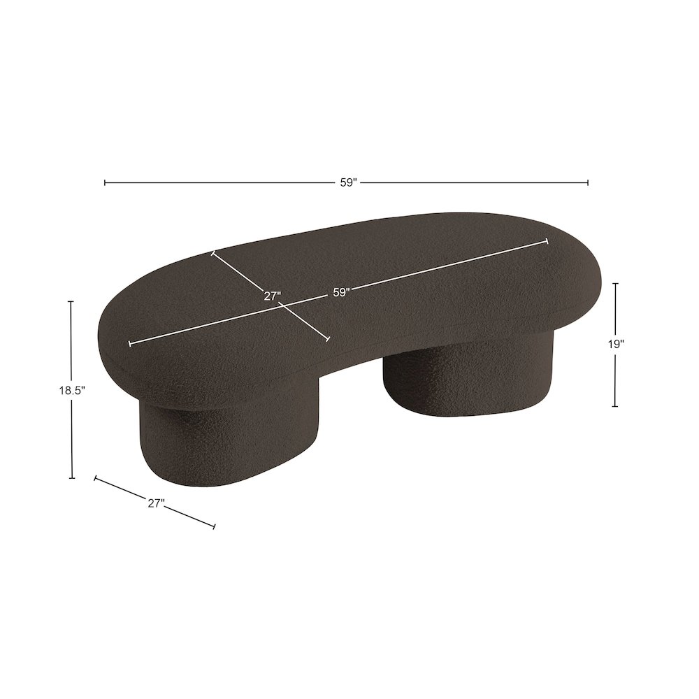 Luka Brown Boucle Fabric Bench. Picture 13
