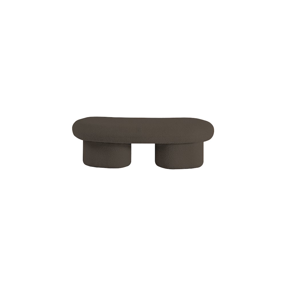 Luka Brown Boucle Fabric Bench. Picture 3