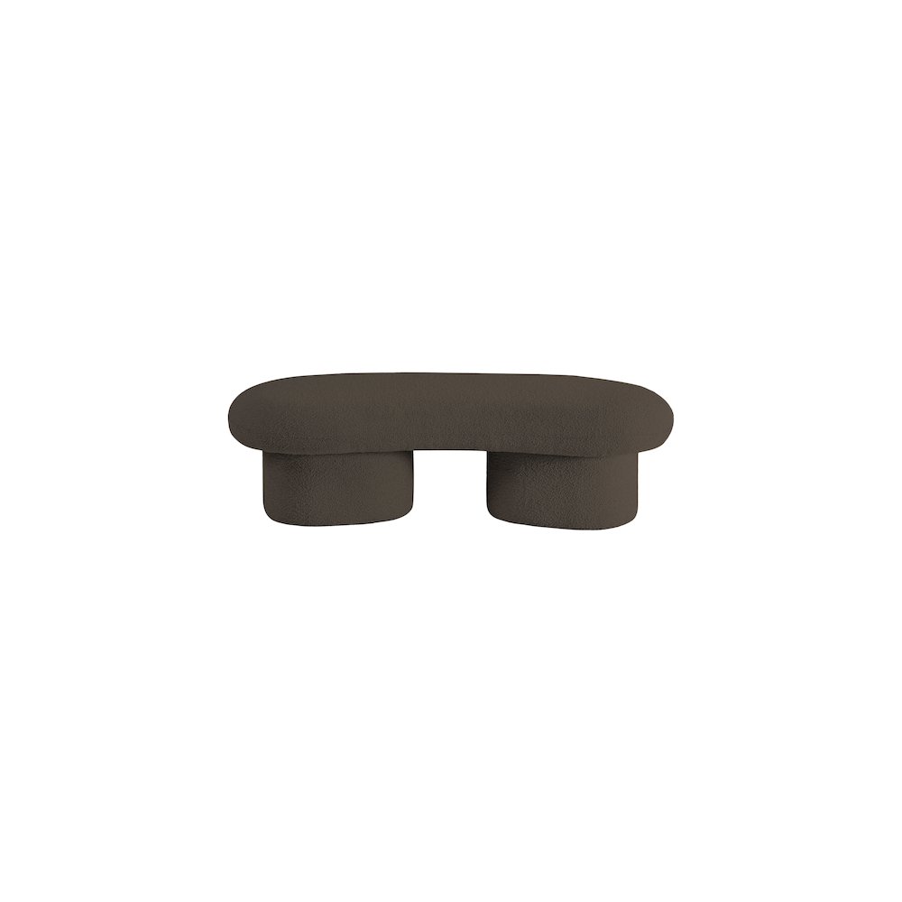 Luka Brown Boucle Fabric Bench. Picture 4