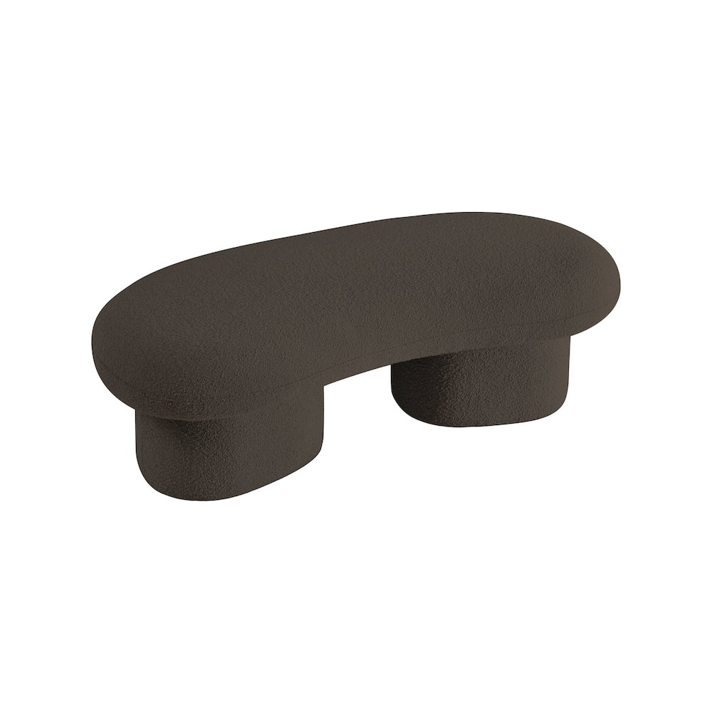 Luka Brown Boucle Fabric Bench. Picture 8