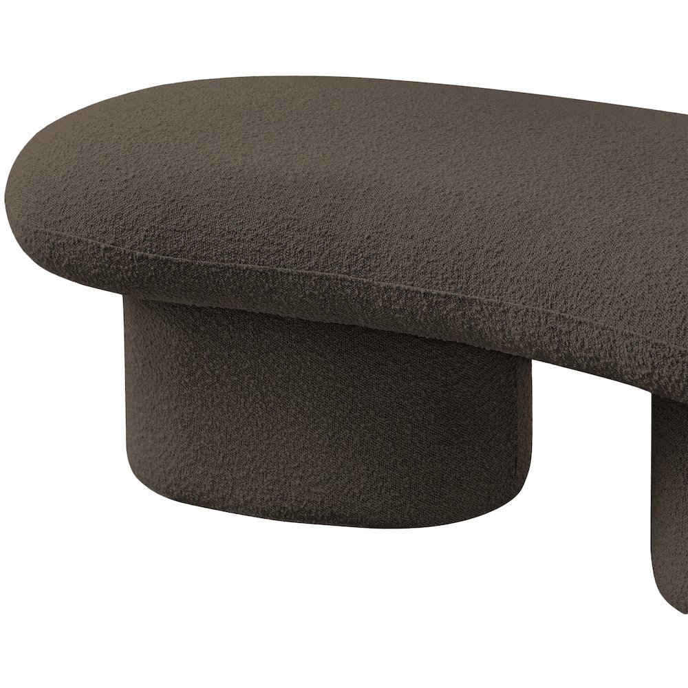 Luka Brown Boucle Fabric Bench. Picture 9