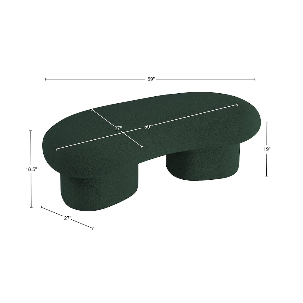 Luka Green Boucle Fabric Bench. Picture 13
