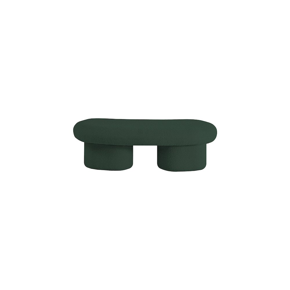 Luka Green Boucle Fabric Bench. Picture 3