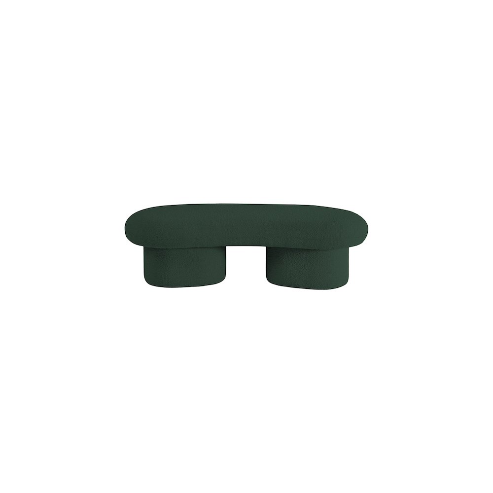 Luka Green Boucle Fabric Bench. Picture 4