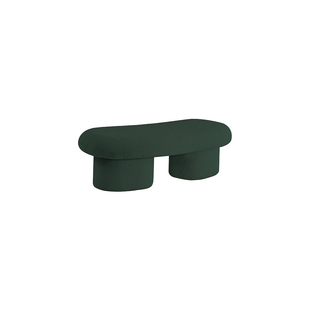Luka Green Boucle Fabric Bench. Picture 7