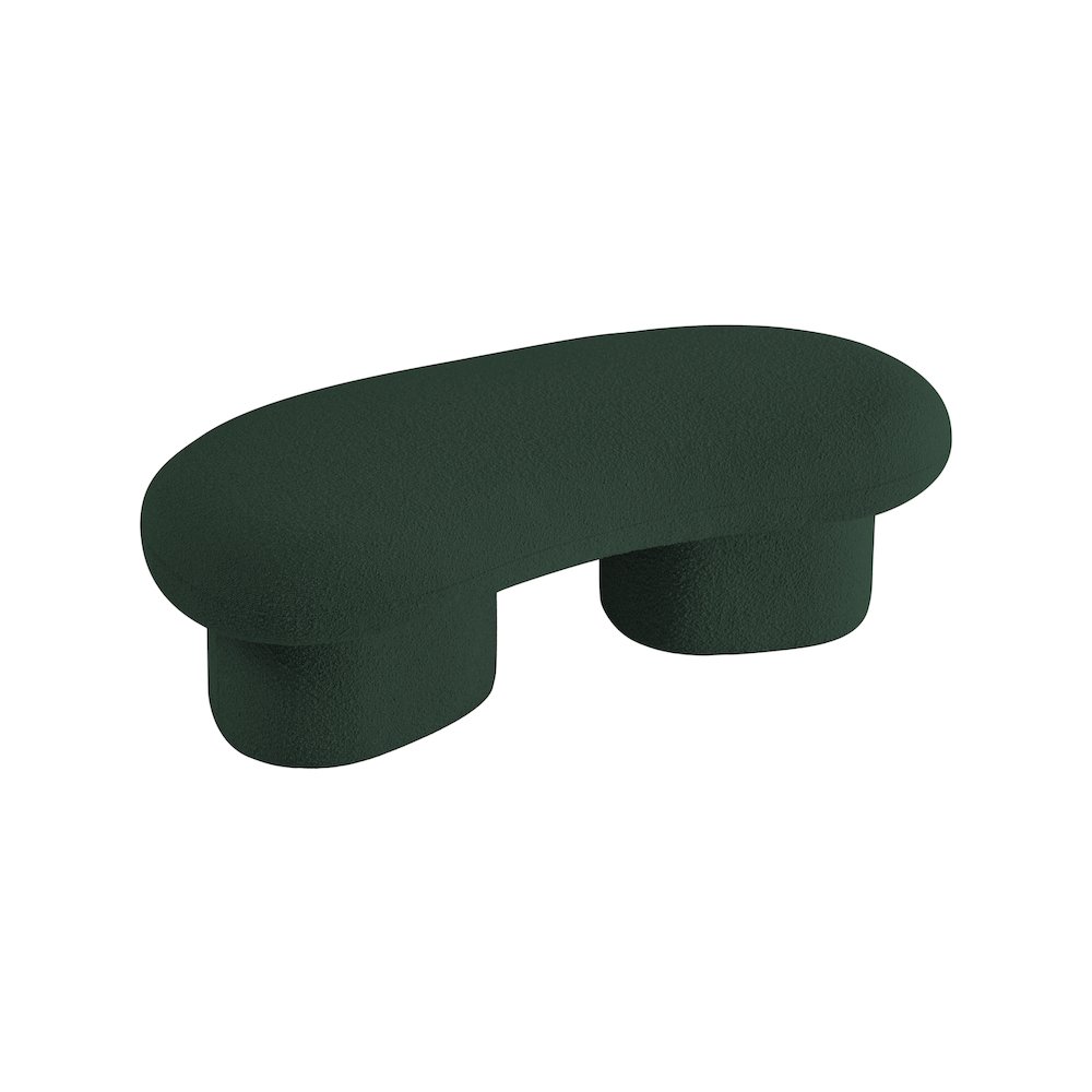 Luka Green Boucle Fabric Bench. Picture 8