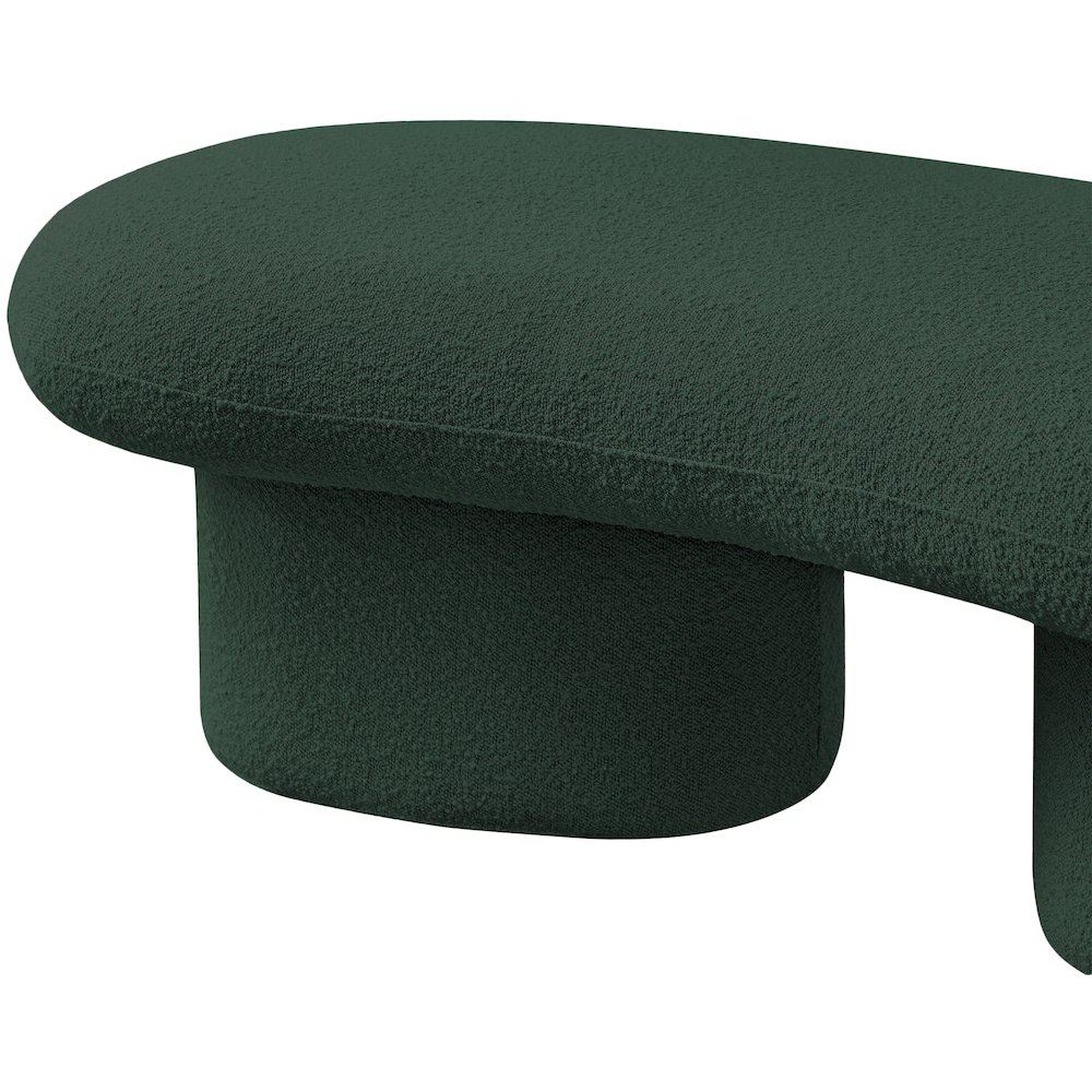 Luka Green Boucle Fabric Bench. Picture 9
