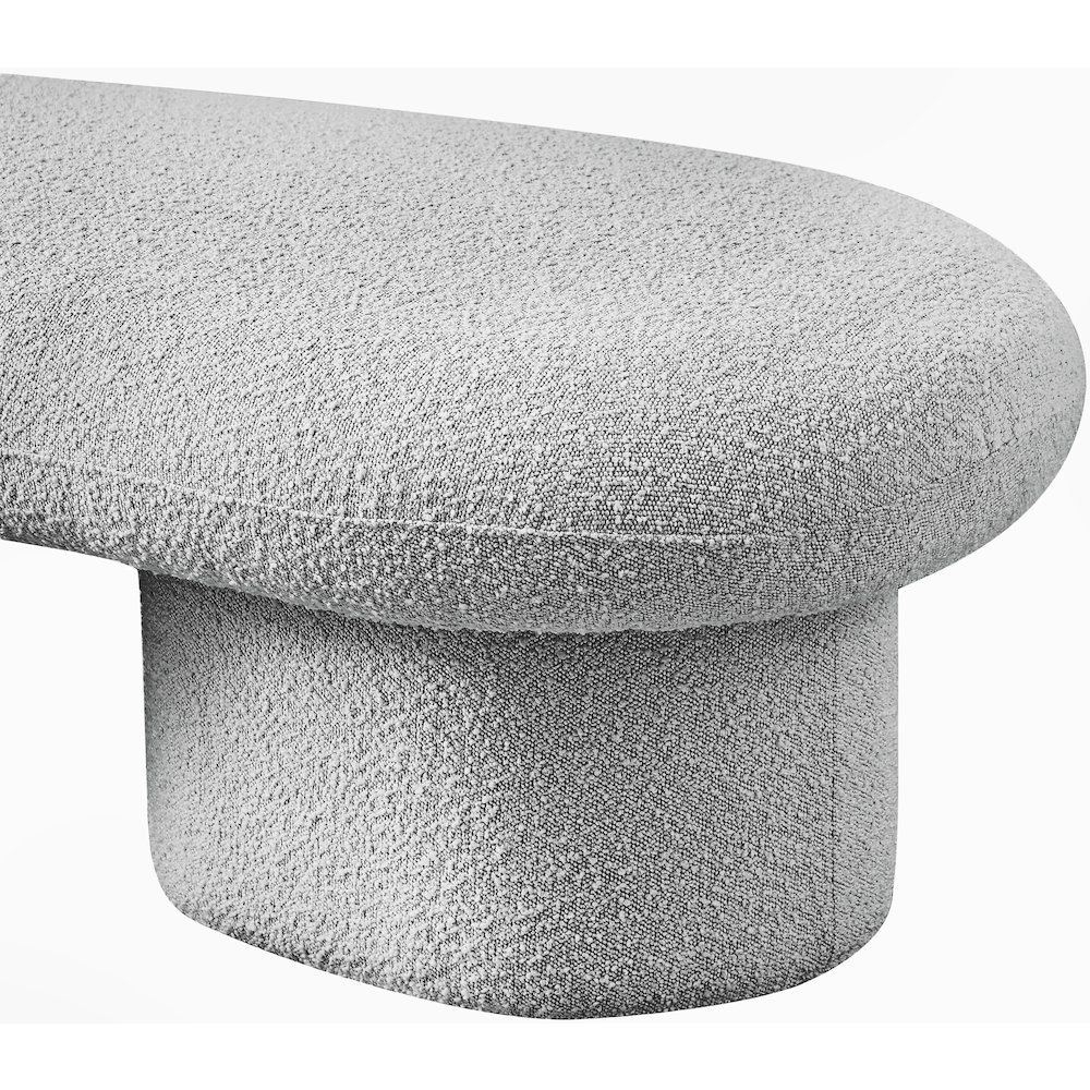 Luka Grey Boucle Fabric Bench. Picture 10