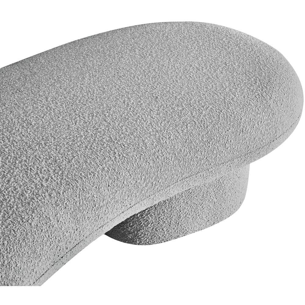 Luka Grey Boucle Fabric Bench. Picture 11