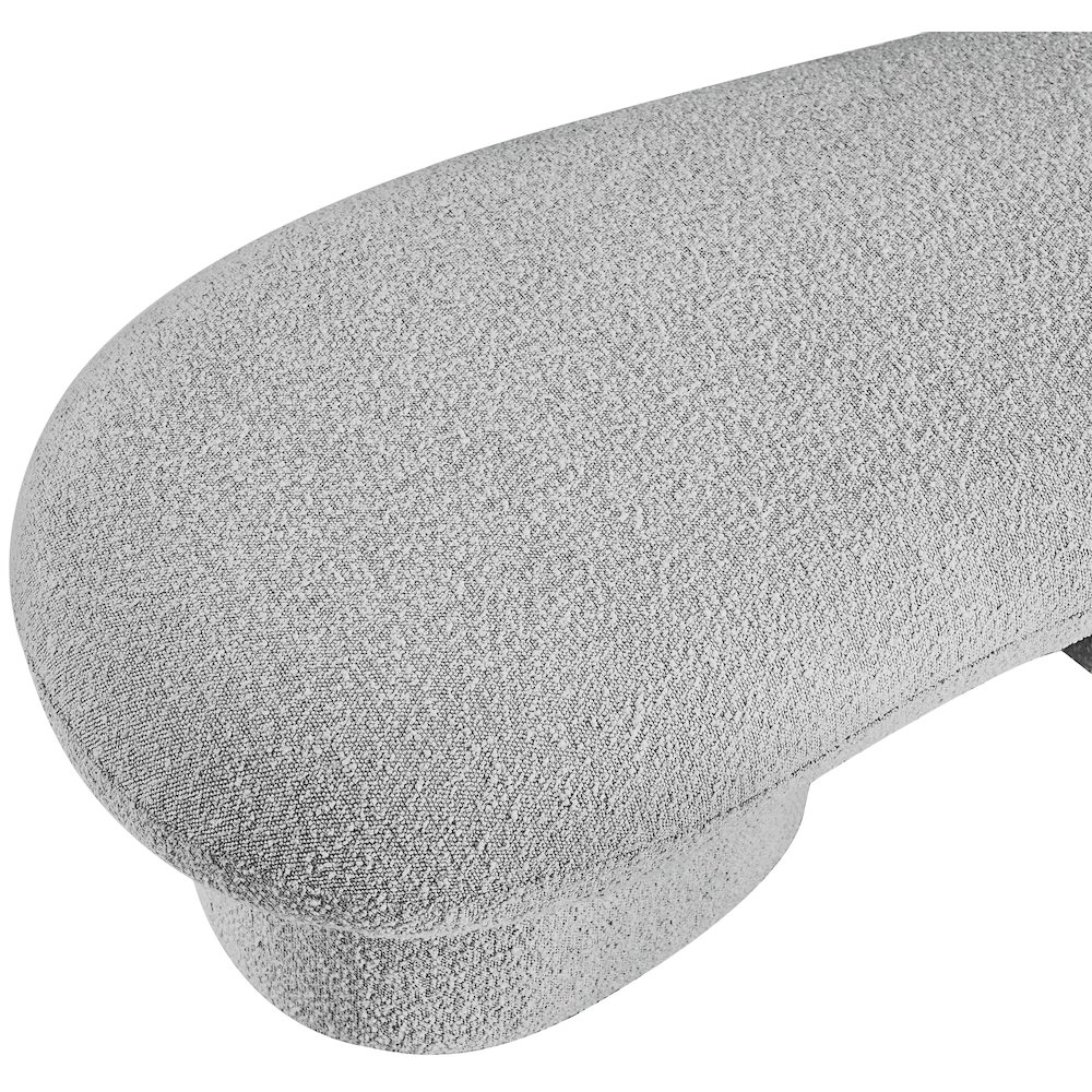 Luka Grey Boucle Fabric Bench. Picture 12