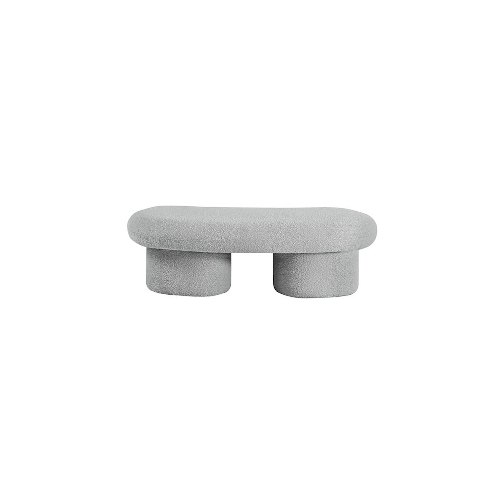 Luka Grey Boucle Fabric Bench. Picture 3