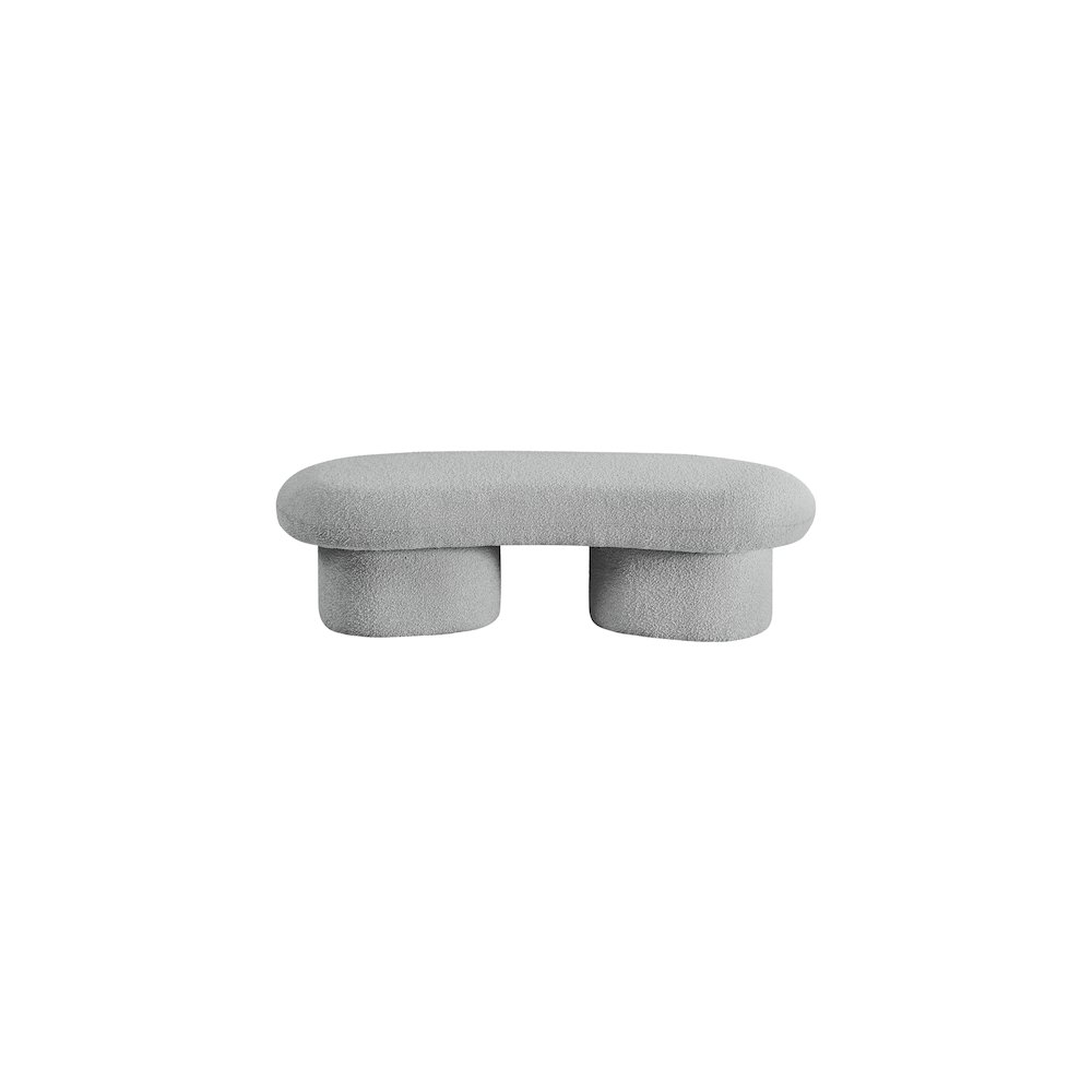 Luka Grey Boucle Fabric Bench. Picture 4