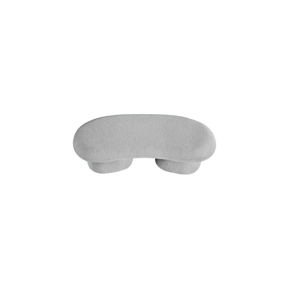 Luka Grey Boucle Fabric Bench. Picture 5