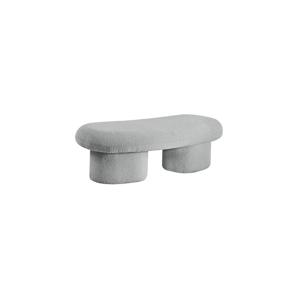 Luka Grey Boucle Fabric Bench. Picture 7