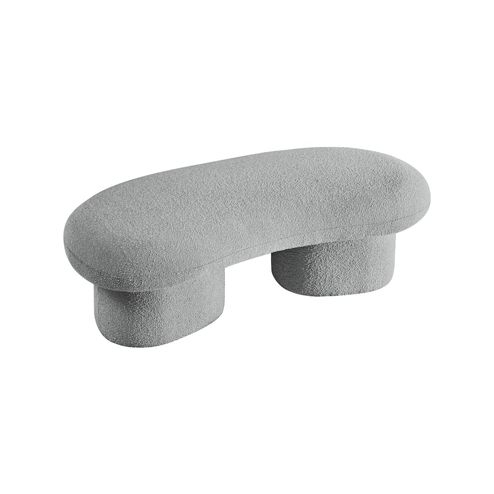 Luka Grey Boucle Fabric Bench. Picture 8