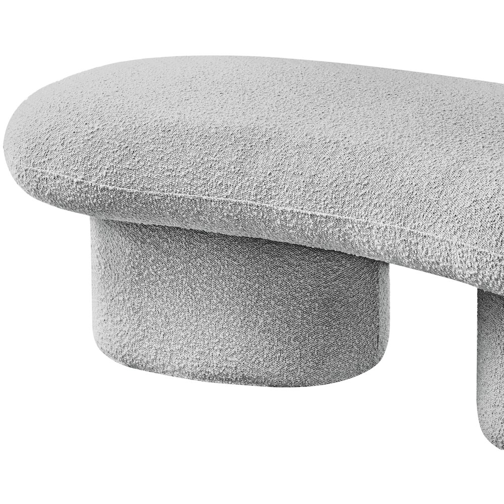 Luka Grey Boucle Fabric Bench. Picture 9