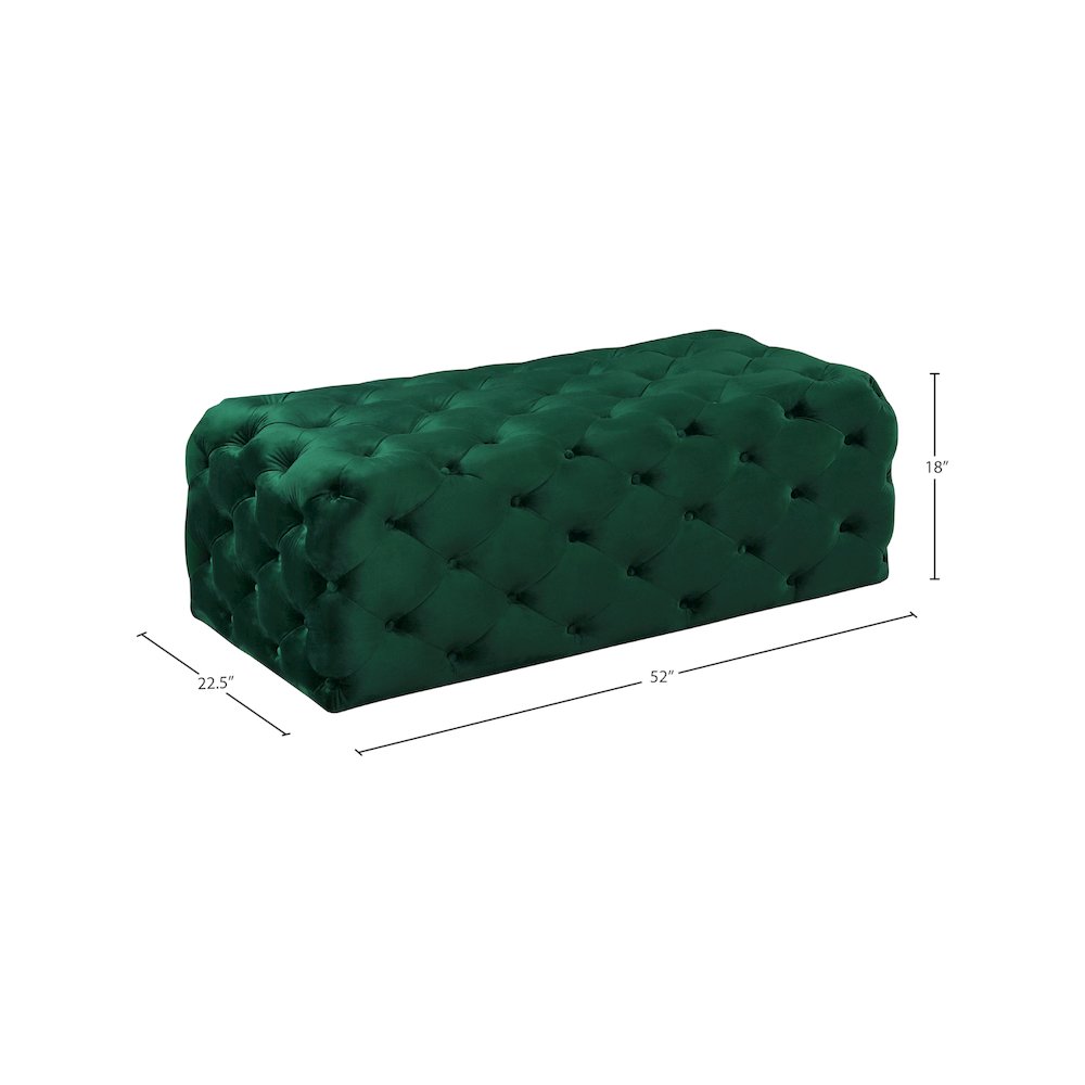 Casey Green Velvet Ottoman/Bench. Picture 3