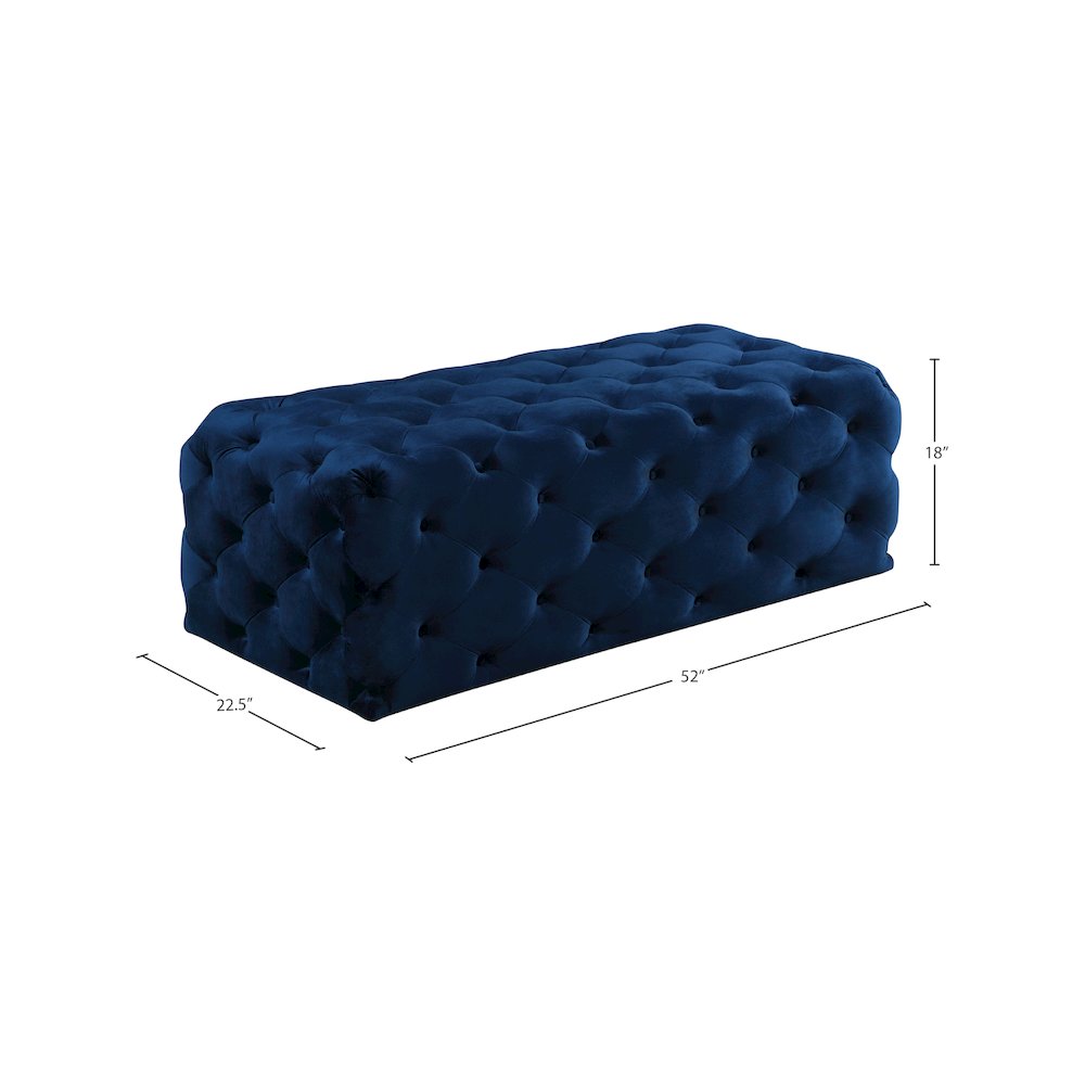 Casey Navy Velvet Ottoman/Bench. Picture 3