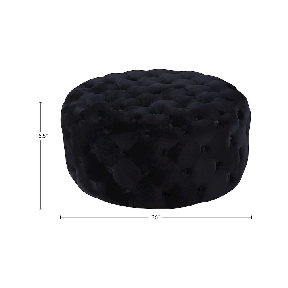 Addison Black Velvet Ottoman/Bench. Picture 3